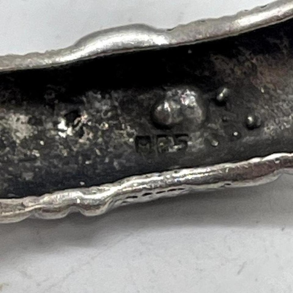 Unique Vintage Estate Mexican Sterling Silver Open Mouth Snake Cuff Bracelet - Picture 6 of 6